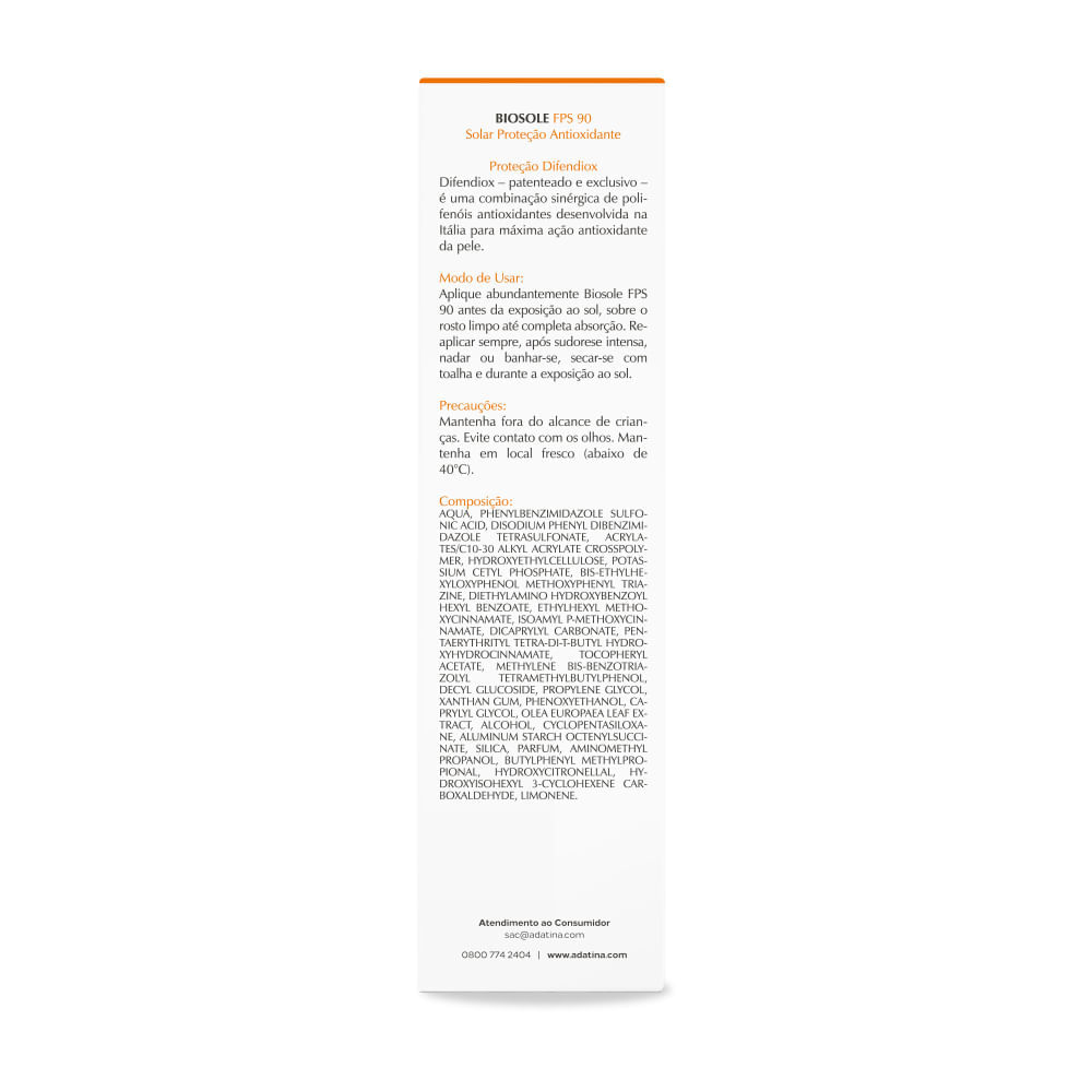 Protetor Solar Biosole FPS 90 Proteção Anti-Melasma  40ML