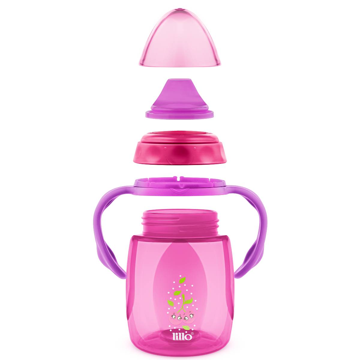 Copo de Treinamento Infantil com Alça Design Lillo 250ml Rosa