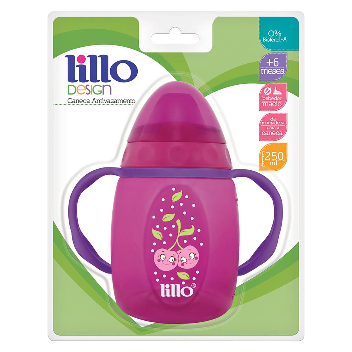 Copo de Treinamento Infantil com Alça Design Lillo 250ml Rosa