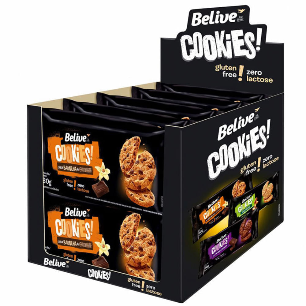 Cookie Sem Glúten Baunilha e Chocolate Belive 80g