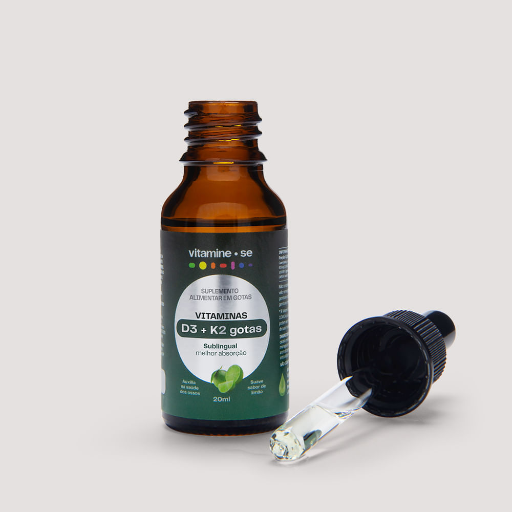 Vitamina D3+K2 em Gotas (Mk-7) Vitamine-se 20ml