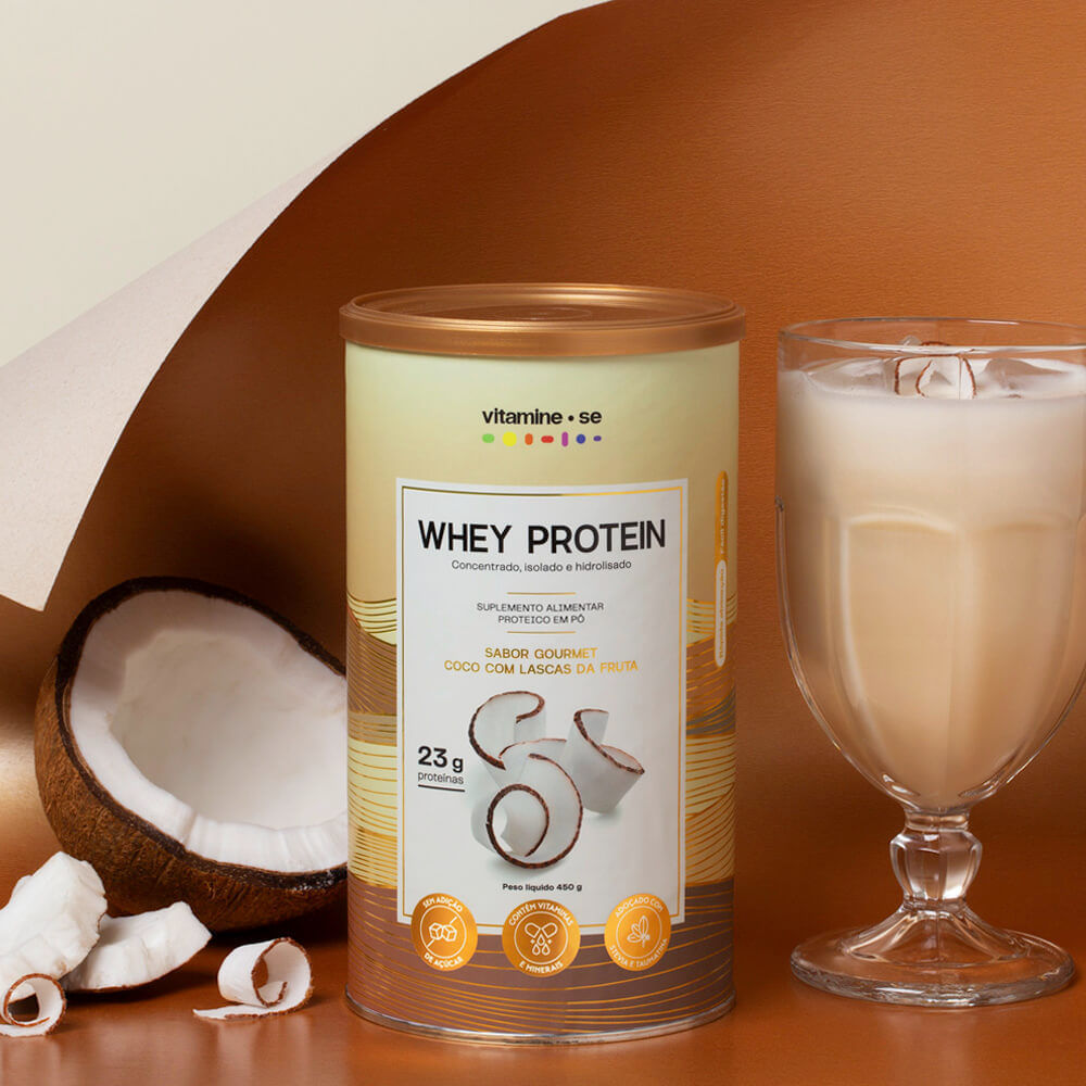 WHEY PROTEIN GOURMET COCO COM LASCAS DA FRUTA VITAMINESE 450G PanVel