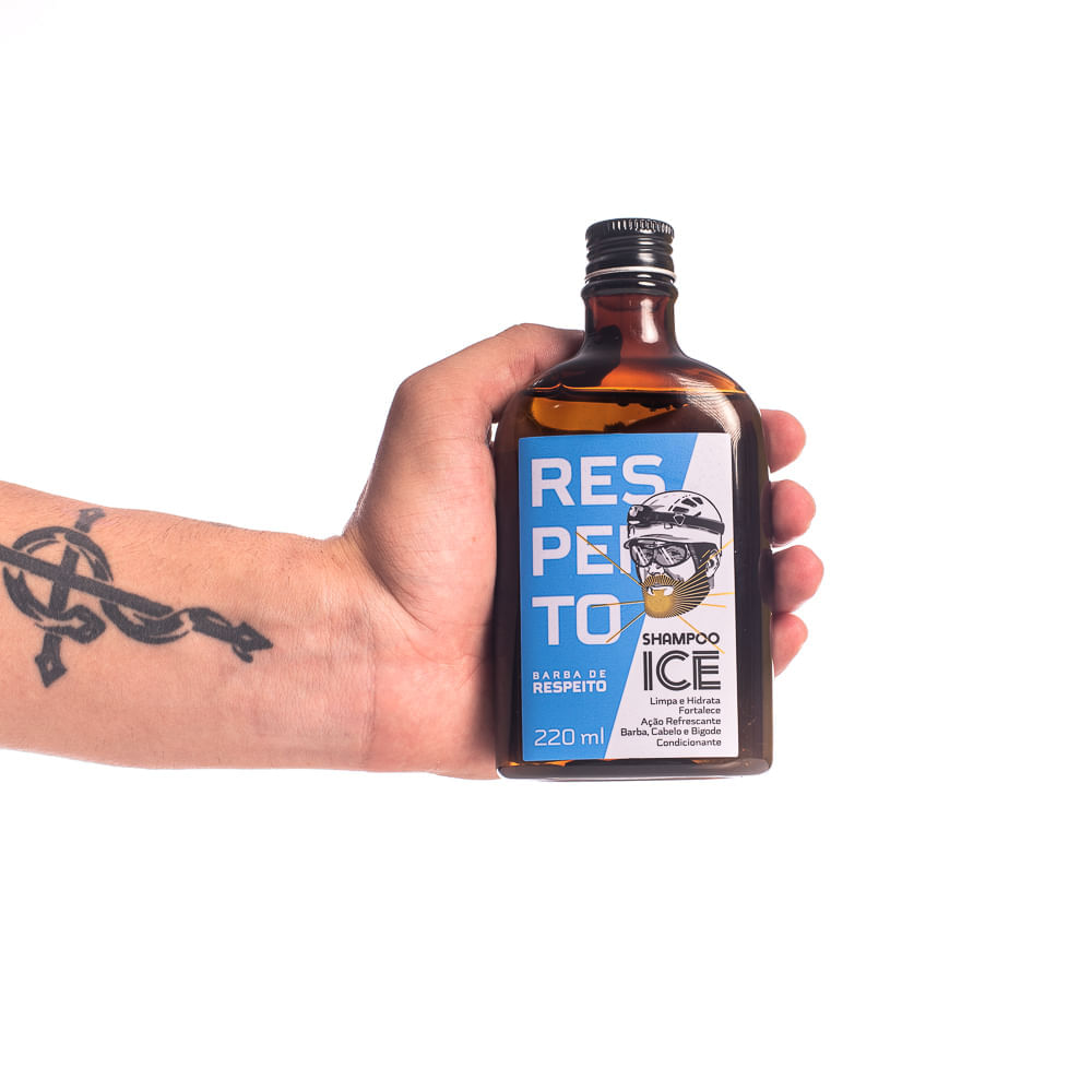 Shampoo Ice para Barba e Cabelo Premium Barba de Respeito 220ml