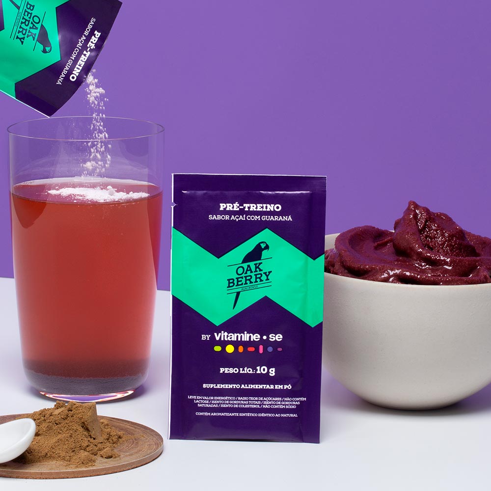 Pré-Treino Oakberry com Creatina 15 Sachês com 10g cada