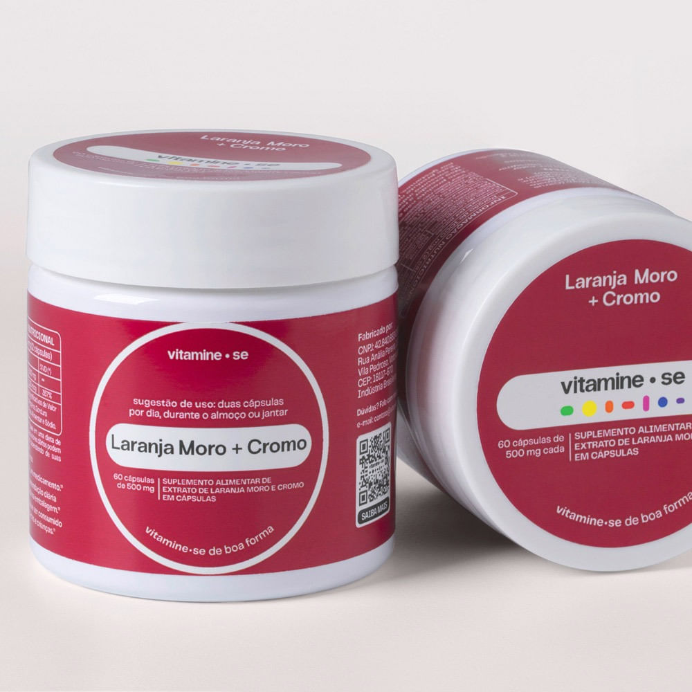 Super Laranja Moro + Cromo 500mg Vitamine-se 60 Cápsulas