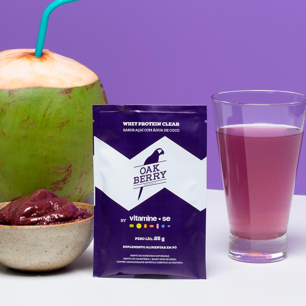 Whey Clear Oakberry Açaí com Água de Coco Caixa com 15 Sachês com 25g