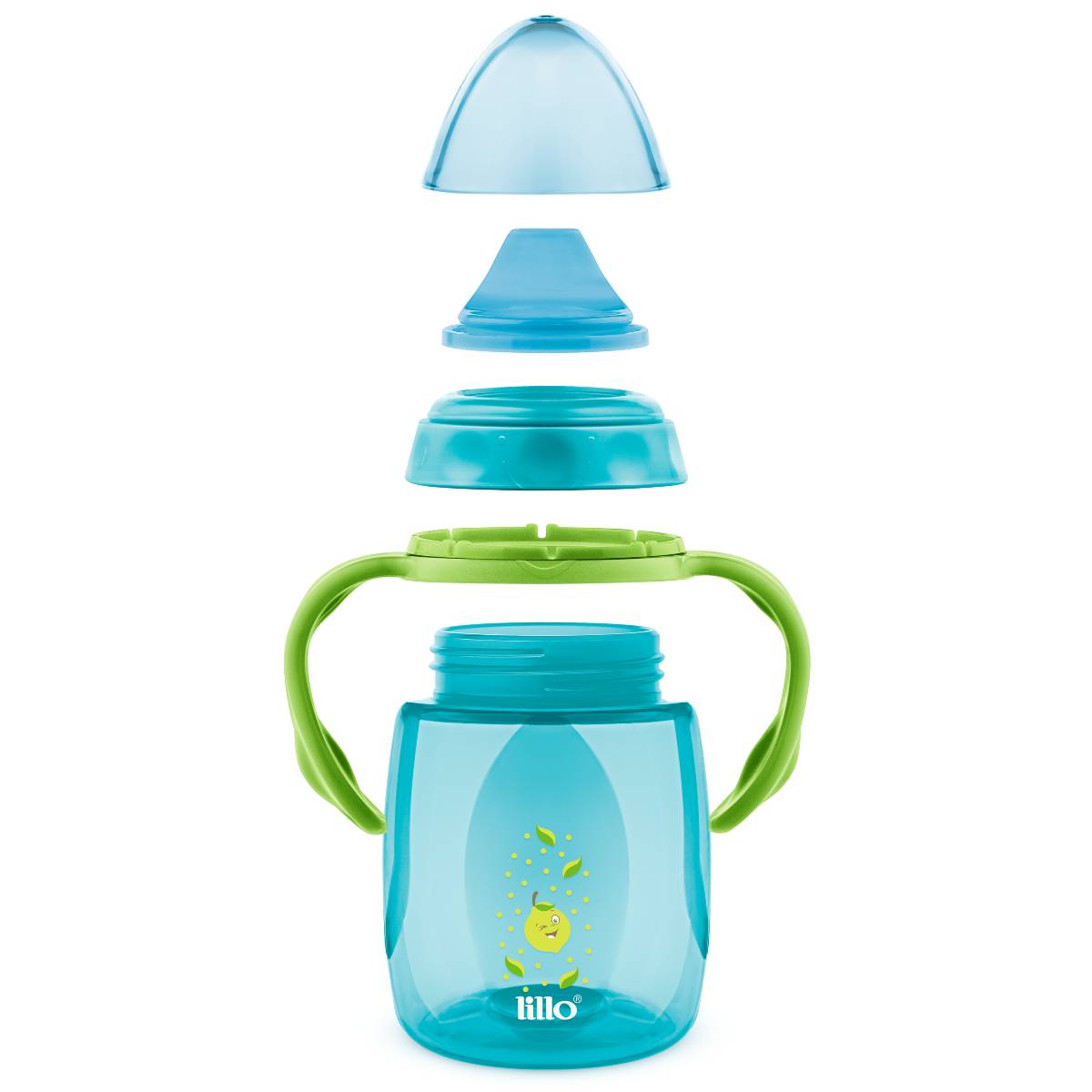Copo de Treinamento Infantil com Alça Design 250ml Azul Lillo
