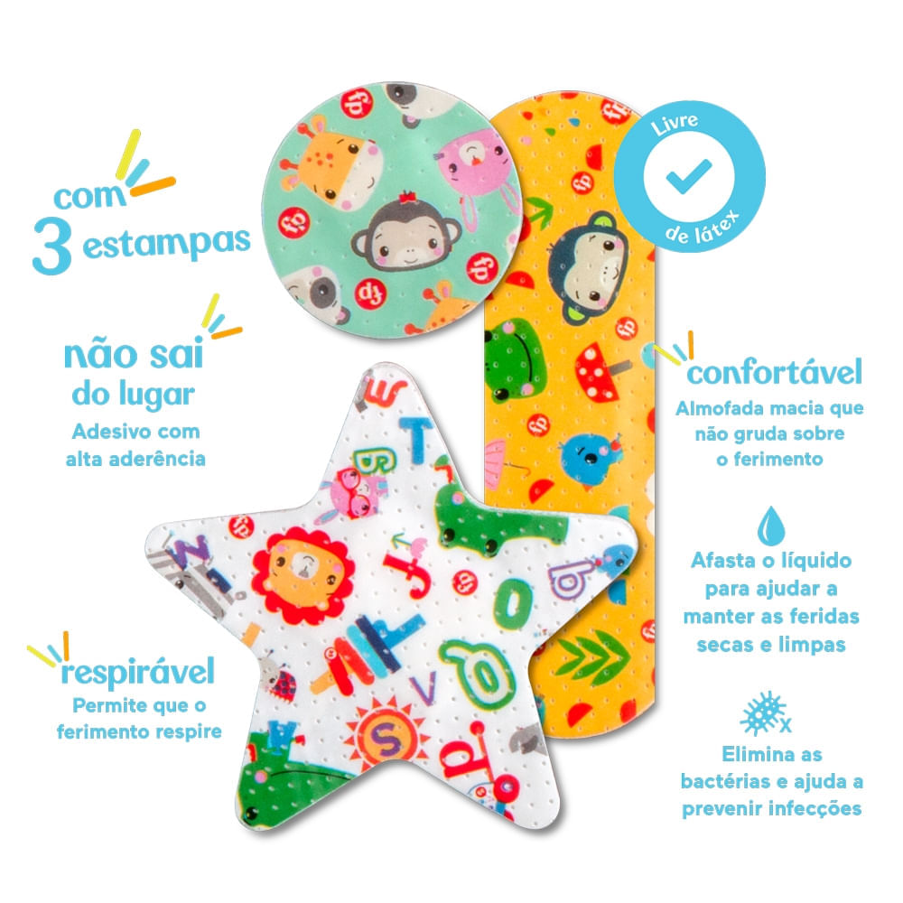 Curativo Estampado Caixa com 30un Fisher Price HC484