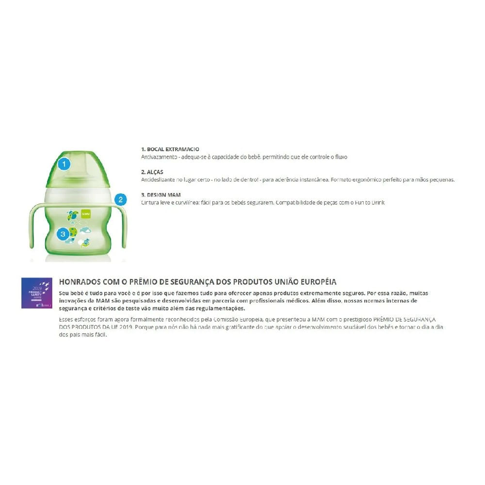 Copo de Transição Infantil Antivazamento MAM 150ml Azul