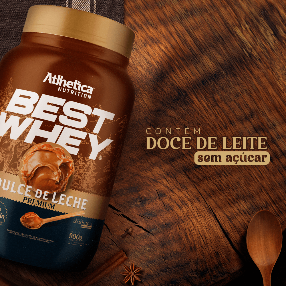 Suplemento Alimentar Best Whey Protein Dulce de Leche Premium Atlhetica Nutrition 900g