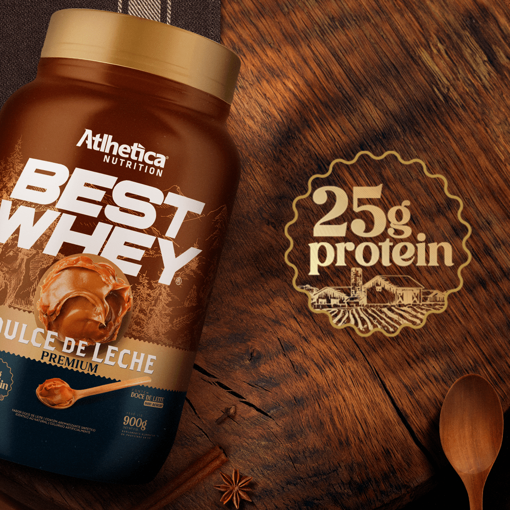 Suplemento Alimentar Best Whey Protein Dulce de Leche Premium Atlhetica Nutrition 900g