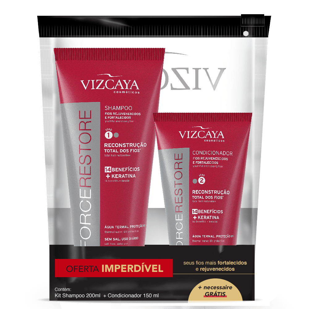 Kit Duo Vizcaya Force Restore Condicionador 150ml e Shampoo 200ml