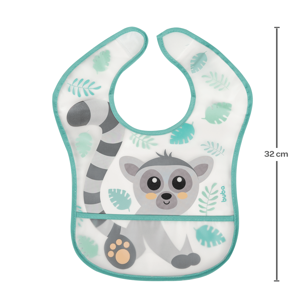 Babador Com Bolso Impermeável Lêmure Buba