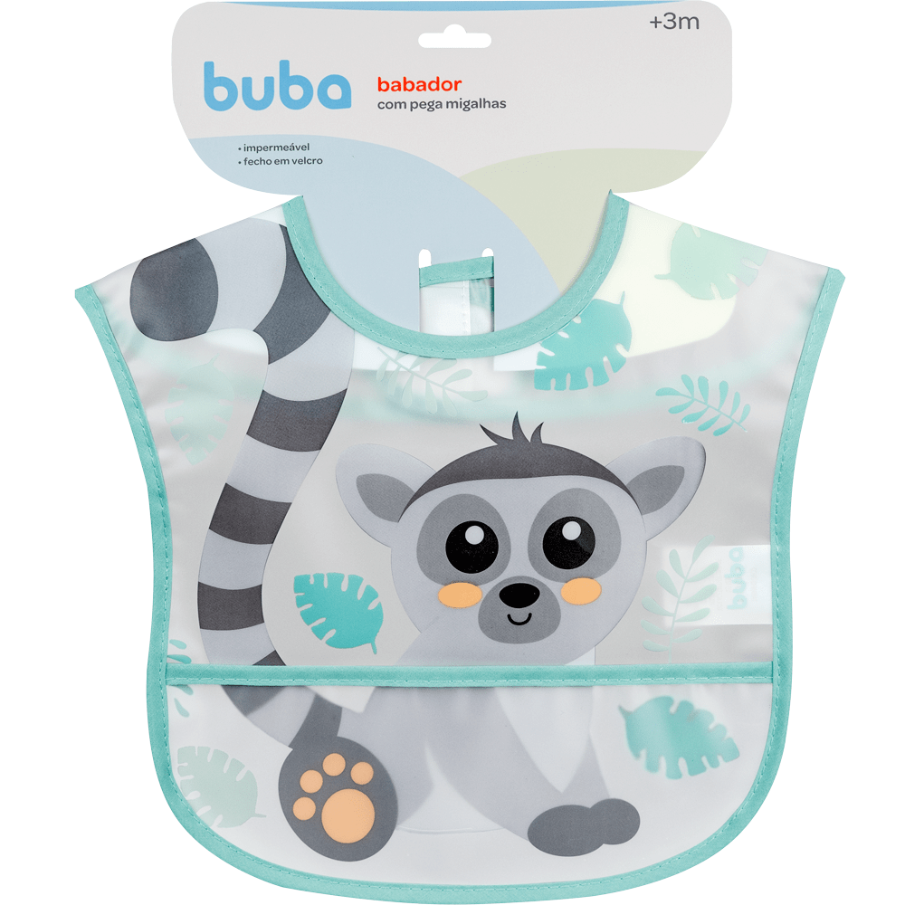 Babador Com Bolso Impermeável Lêmure Buba