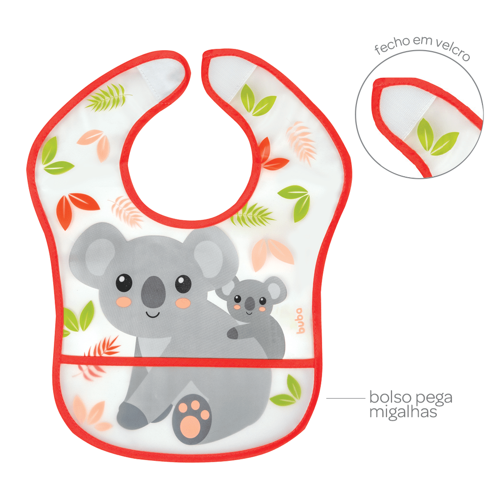 Babador Com Bolso Impermeável Coala - Buba