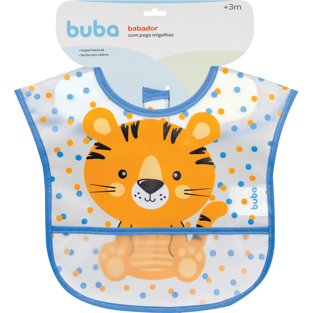 Babador Com Bolso Impermeável Tigrinho Buba