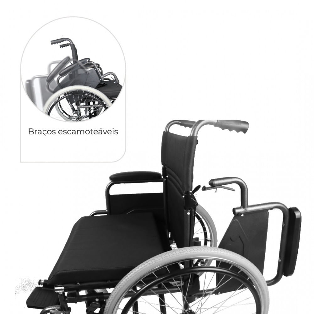 Cadeira de Rodas Aço Dobrável até 120 Kg Tamanho 46 D400 Dellamed