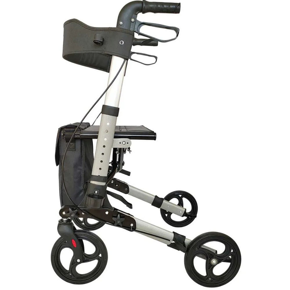Andador de Alumínio Compacto 4 Rodas com Assento D14 Dellamed