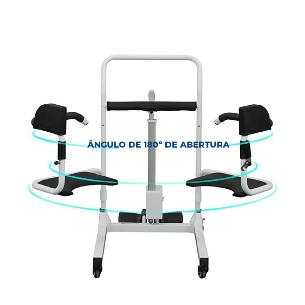Cadeira de Transferência Multiuso com Elevação Eletrônica até 135 Kg D80 Dellamed