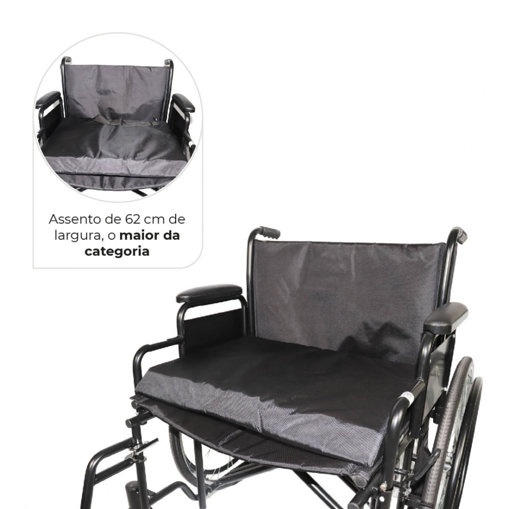 Cadeira de Rodas Dobrável Para Obeso 180 Kg D500 Dellamed