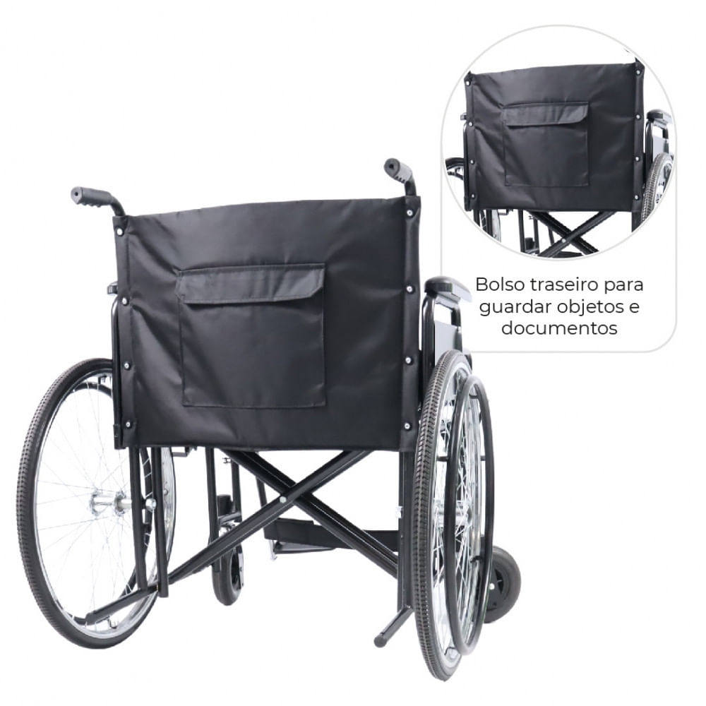 Cadeira de Rodas Dobrável Para Obeso 180 Kg D500 Dellamed