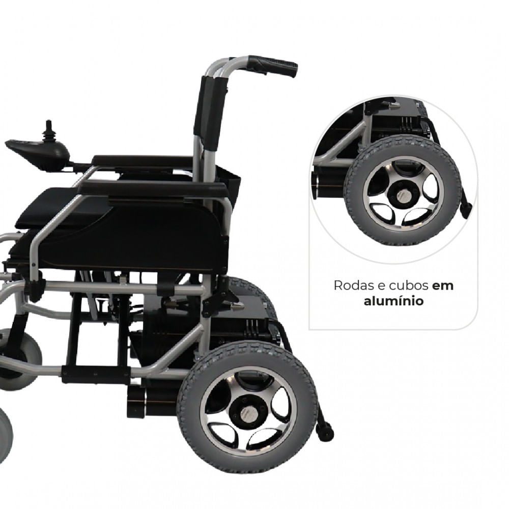 Cadeira de Rodas Motorizada em Alumínio Dobrável até 120 Kg D900 Dellamed