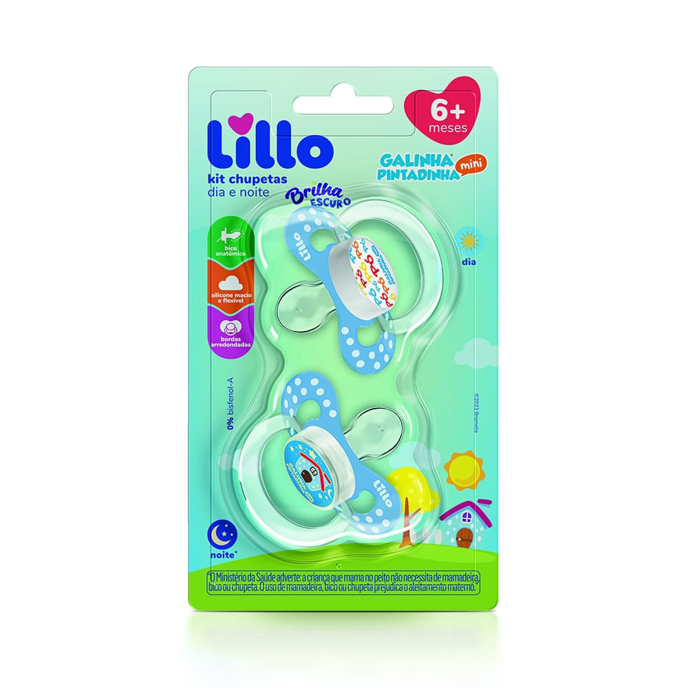 Kit 2 Chupetas Funny - Galinha Pintadinha - Azul - Lillo