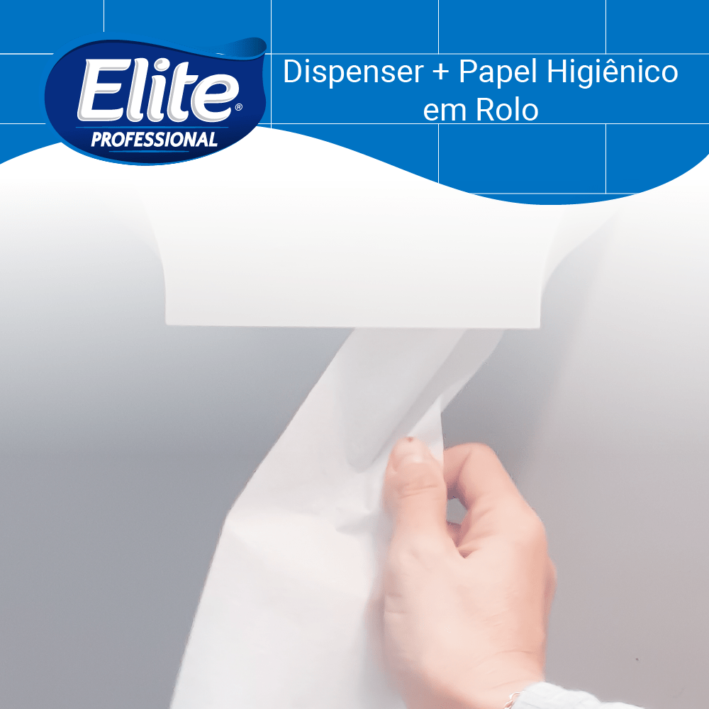 Combo Dispenser de Papel Higiênico + Rolo Papel Higiênico Plus Folha Simples Elite Professional