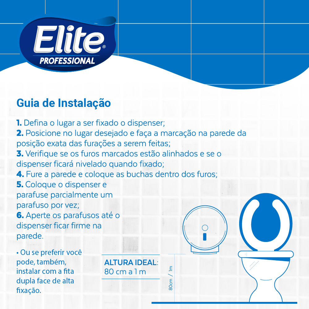 Combo Dispenser de Papel Higiênico + Rolo Papel Higiênico Plus Folha Simples Elite Professional