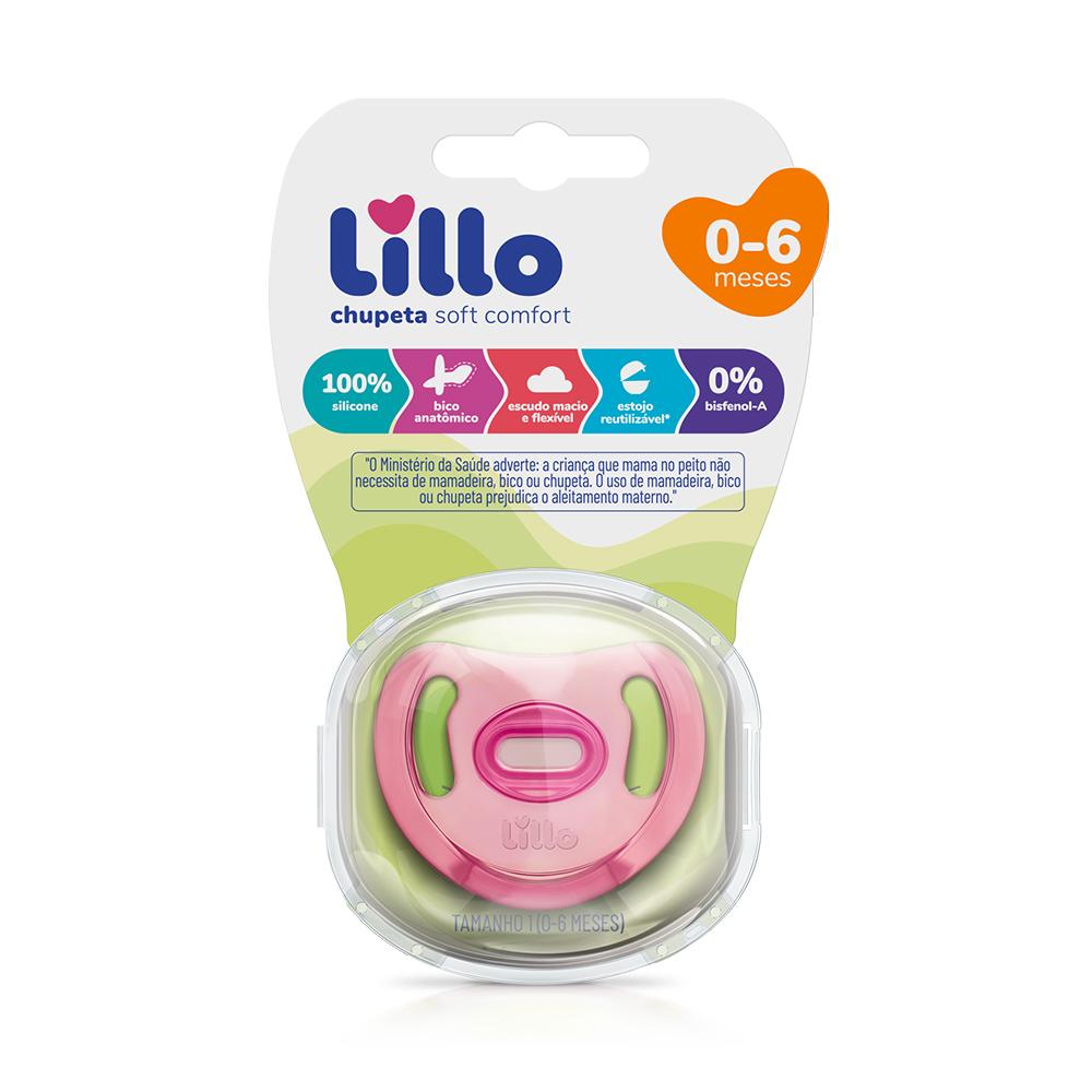 Chupeta Lillo Soft Comfort 0 a 6 meses Silicone Rosa