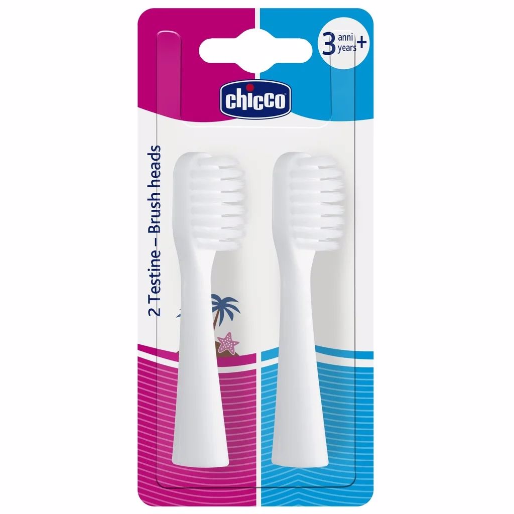 Refil Para Escova De Dente Elétrica Chicco 2 Unidades Branca