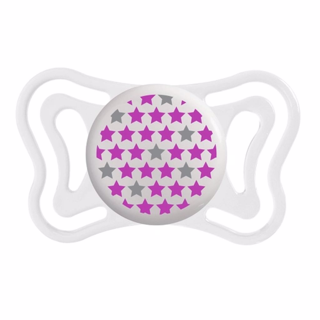 Chupeta de Silicone Physio Light Lumi 0 a 6 meses 2 Unidades Chicco Branco e Rosa