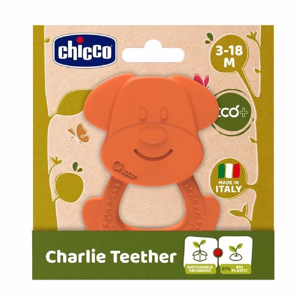 Mordedor Charlie Eco Chicco Cachorro Laranja