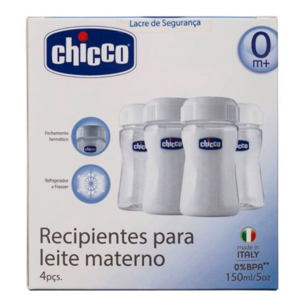 Recipiente Para Leite Materno 150ml WellBeing Chicco 4 Peças