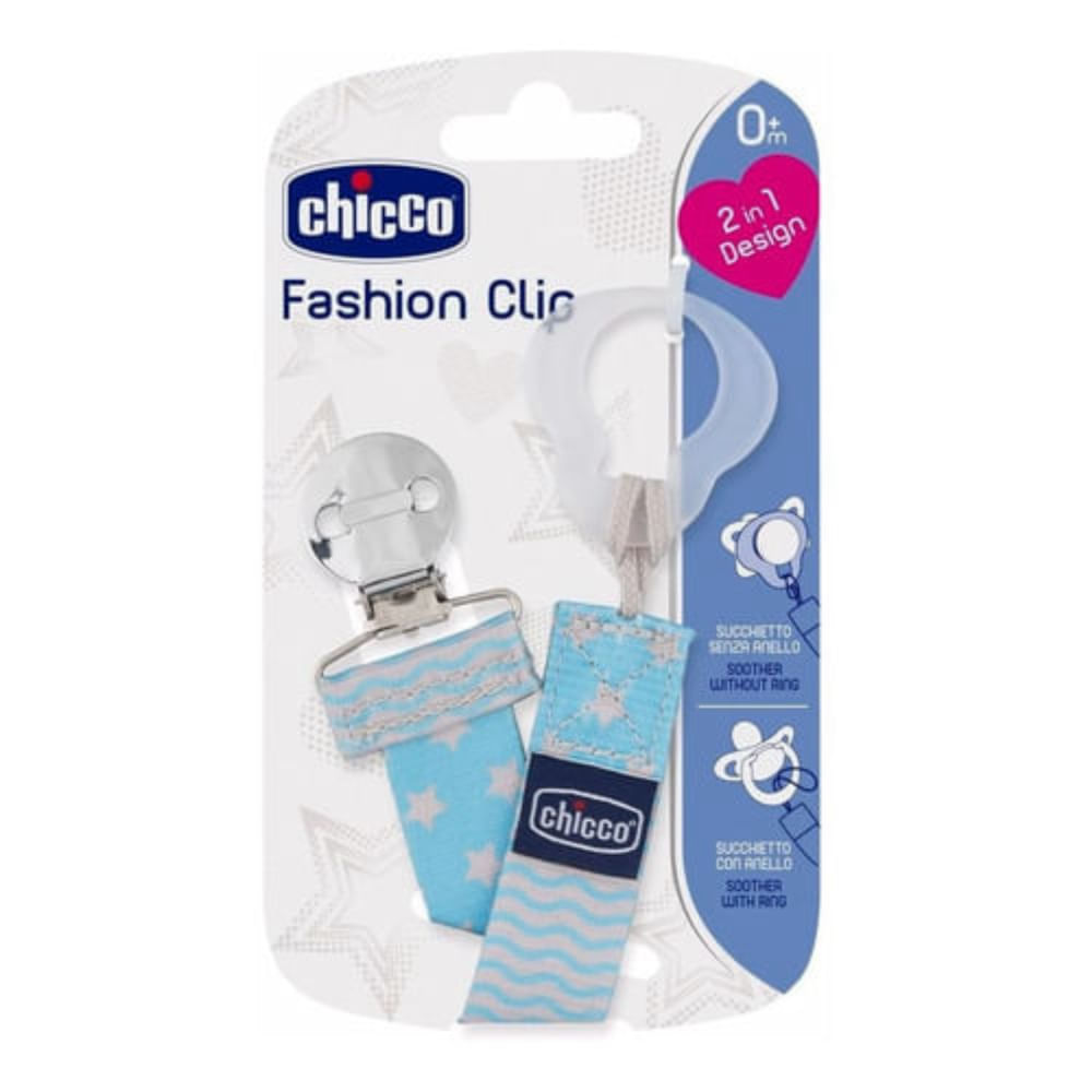 Prendedor De Chupeta Fashion Clip Chicco Azul