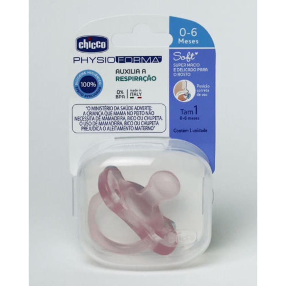 Chupeta Physio Forma Soft 0-6M Chicco Rosa Claro