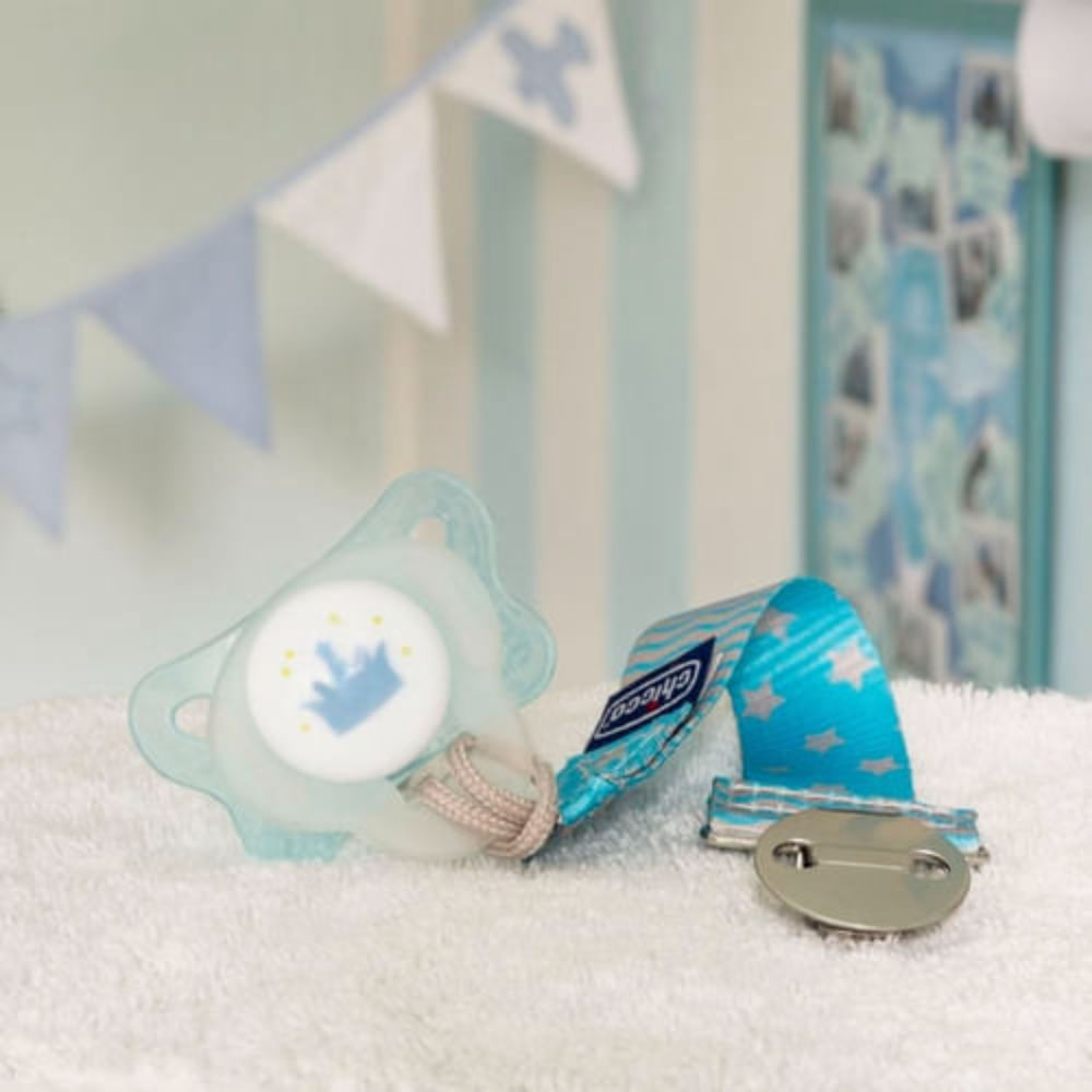 Prendedor De Chupeta Fashion Clip Chicco Azul