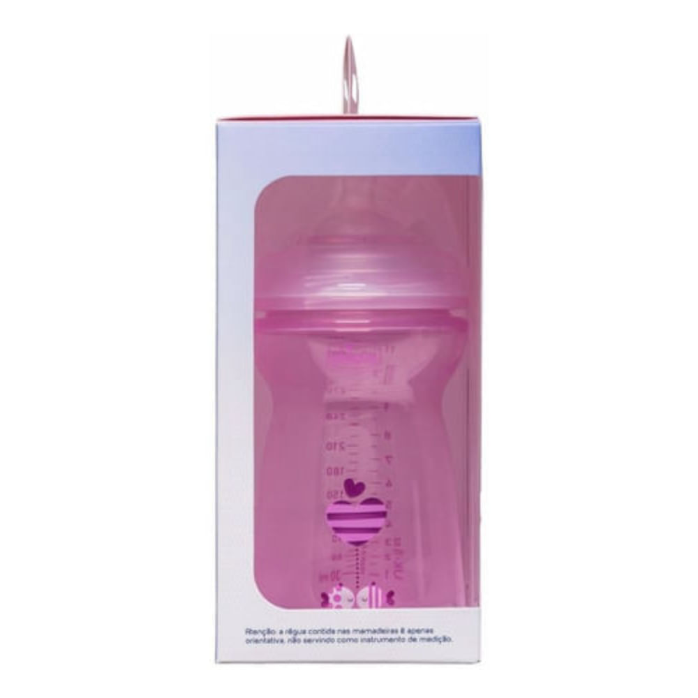 Mamadeira Step Up 6M+ 330ML Fluxo Rápido Chicco Rosa