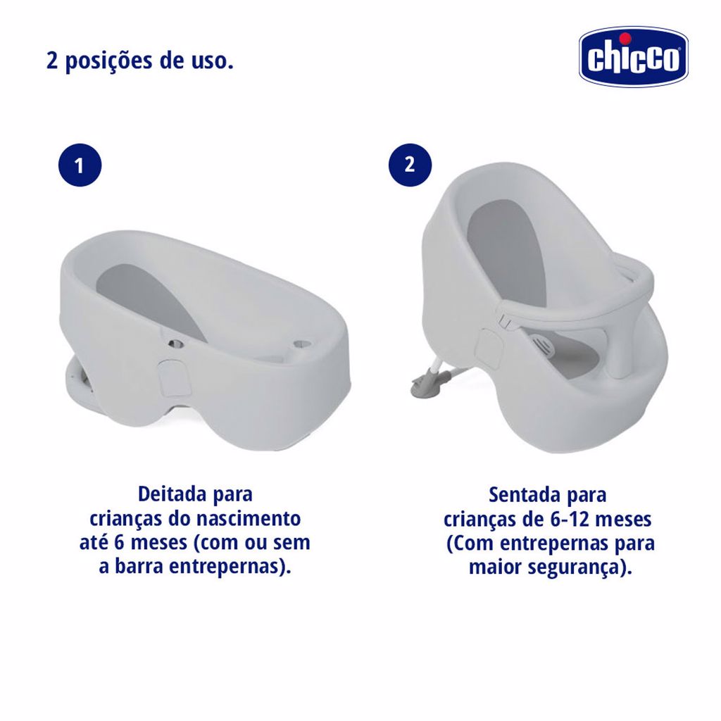 Banheira Infantil Bubble Nest Chicco Cool Grey