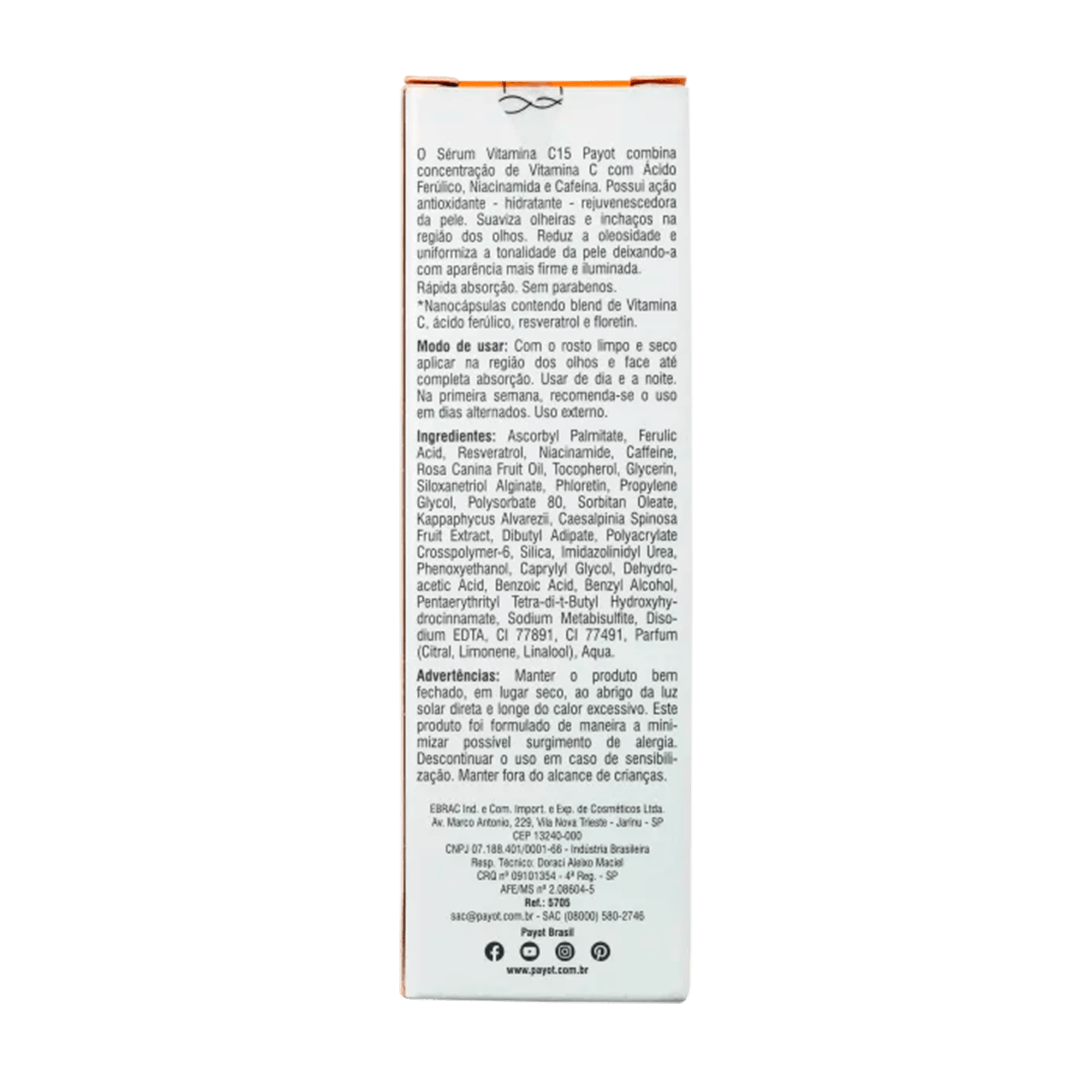 Payot Vitamina C15 Sérum Face e Olhos Payot Vitamina C15 30ml