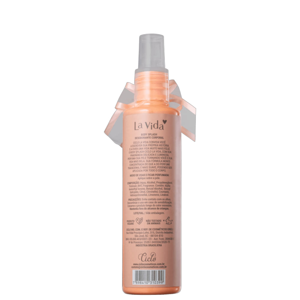 Body Spray Ciclo Cosméticos La Vida  Deo Colônia 200ml