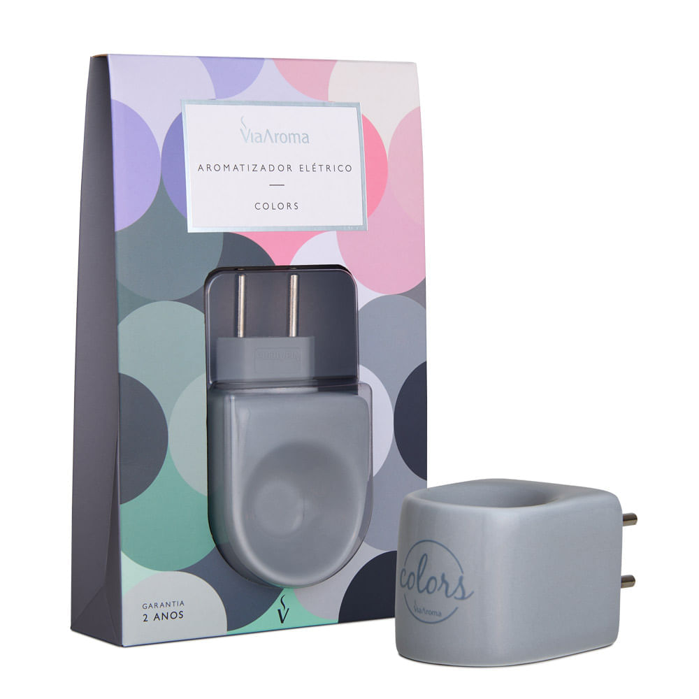 Aromatizador Elétrico Colors de Porcelana Bivolt Via Cinza Aroma