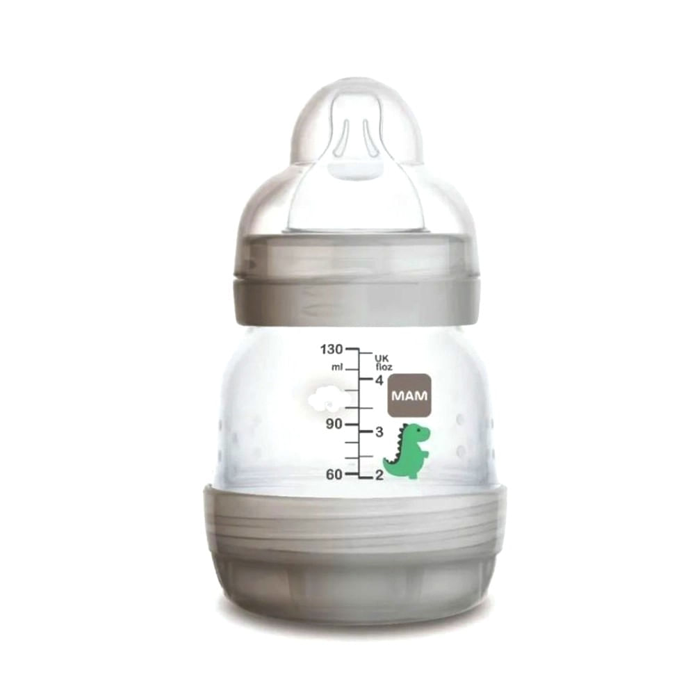 Kit 4 Mamadeiras + 2 Bicos Extra Easy Start Cinza MAM