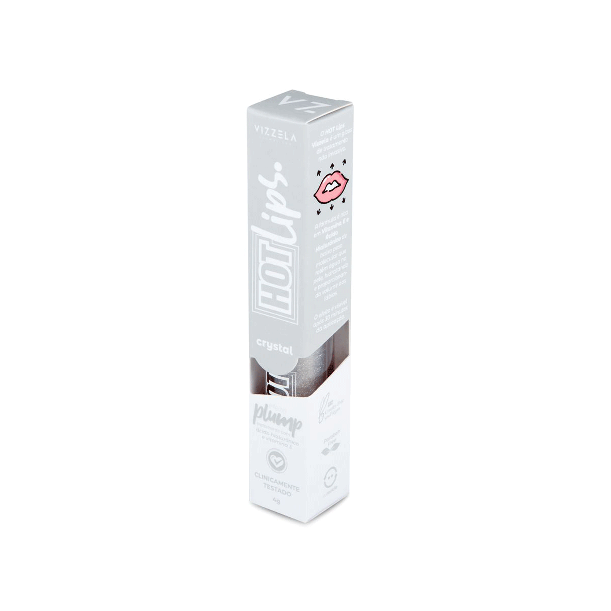 Gloss Labial Vizzela Hot Lips Crystal 4g