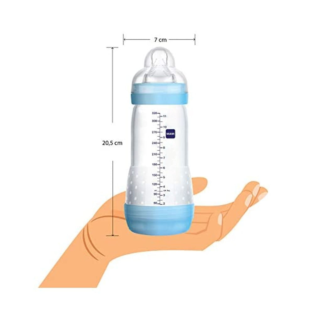 Mamadeira 320ml Easy Start Bico 4m+ MAM Azul