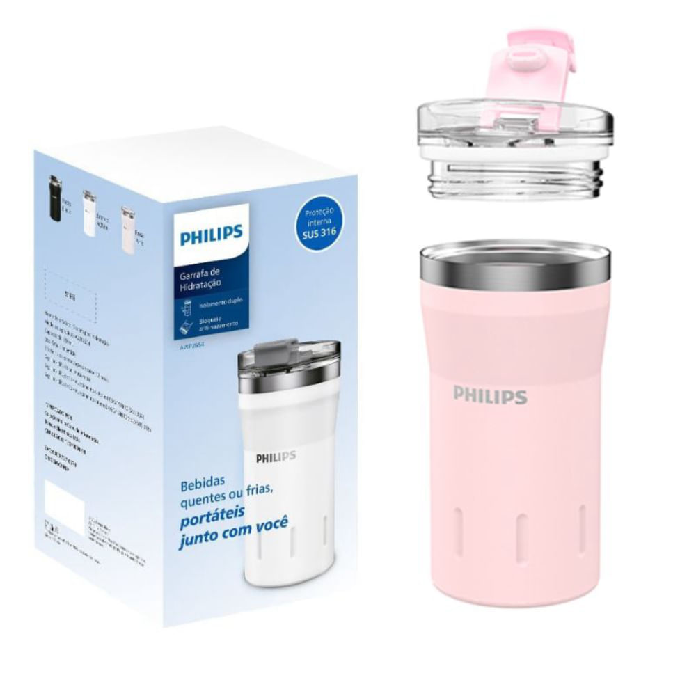 Copo com Tampa AWP2654PK Philips Water 350ml