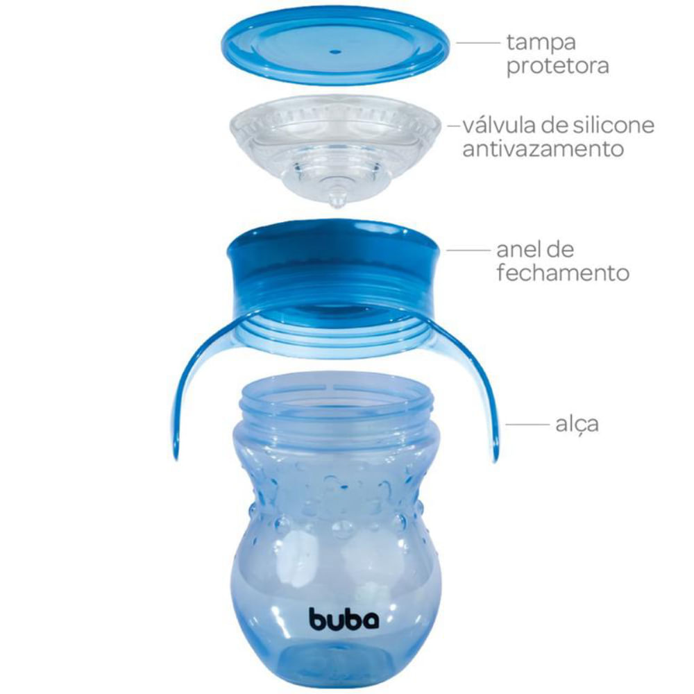 Copo 360 com Alca Baby Azul Buba