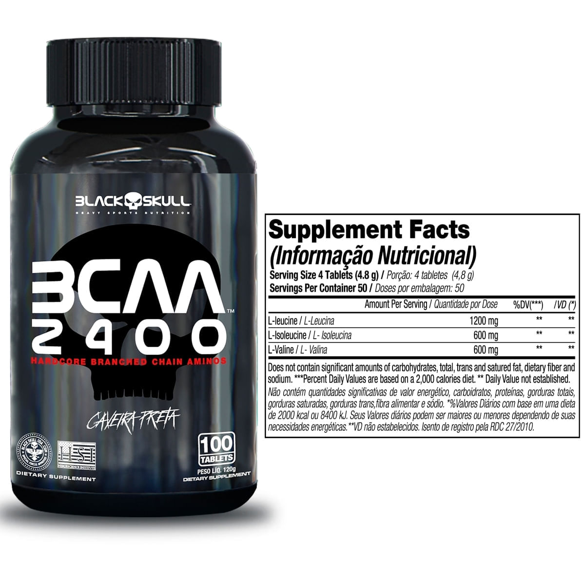 SUPLEMENTOS ALIMENTARES KIT WHEY 2X + BCAA + CREATINA BLACK SKULL (CHOCOLATE E BAUNILHA)