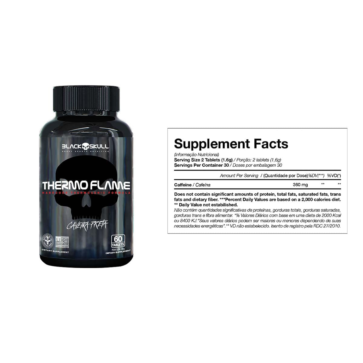 KIT DE SUPLEMENTOS ALIMENTARES WHEY + PRÉ-TREINO BOPE + TERMOGÊNICO BLACK SKULL (CHOCOLATE E LIMÃO)