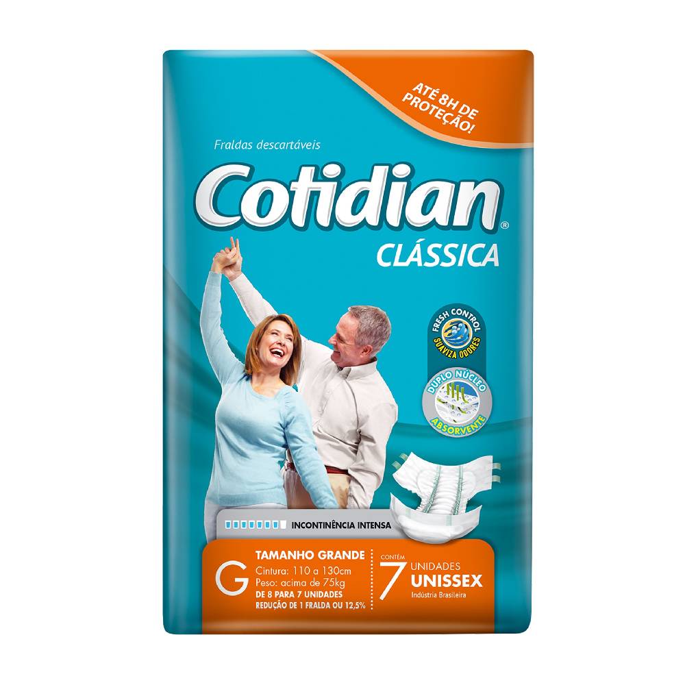 Fralda Cotidian Clássica G 7 Unidades